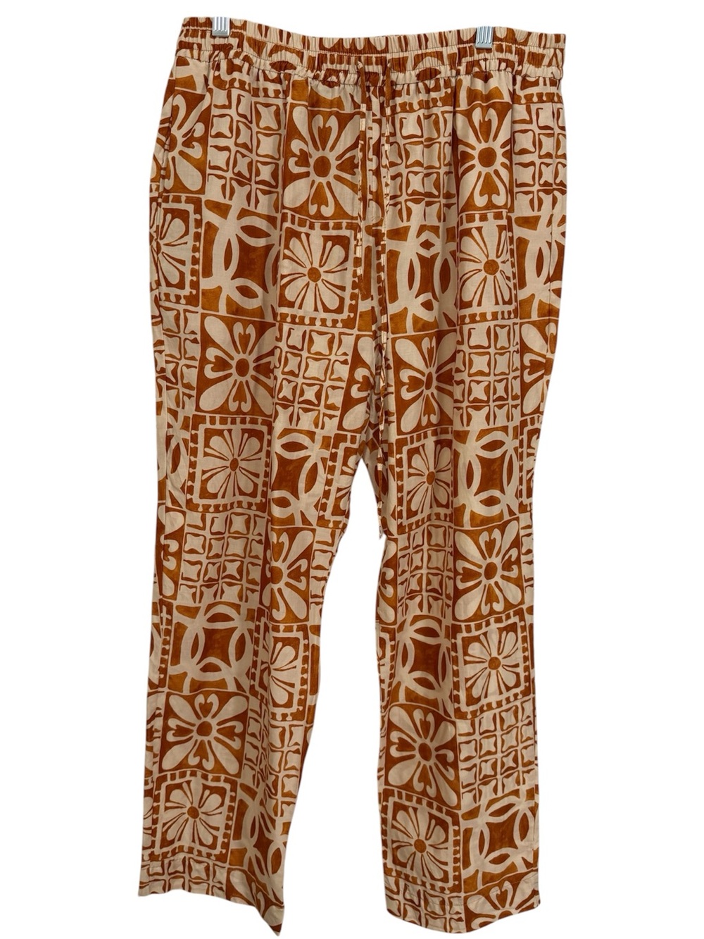 Zara Two piece pajama style set, button front short sleeves, drawstring pants L - Picture 5 of 10
